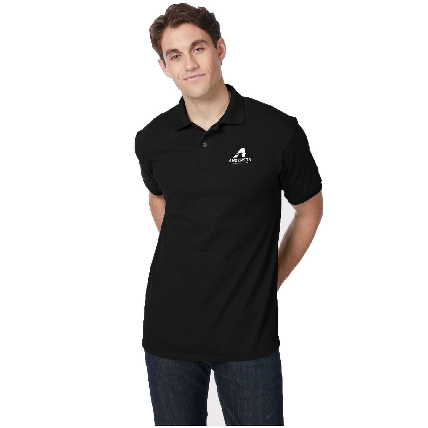 Hanes® Ecosmart® Unisex Jersey Polo Black