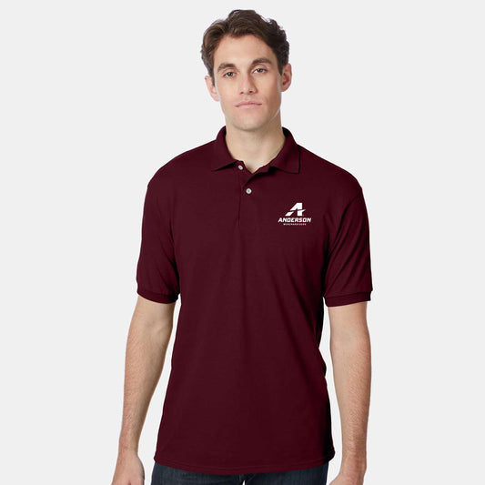 Hanes® Ecosmart® Unisex Jersey Polo Maroon