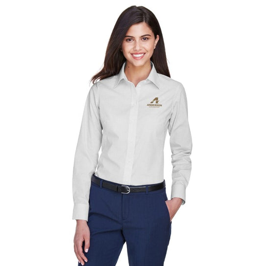 Devon & Jones® Womens Crown Collection Gingham Check Button Down